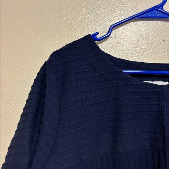 Alfred Dunner Dark Blue Blouse with Side Buttons - Picture 5 of 7